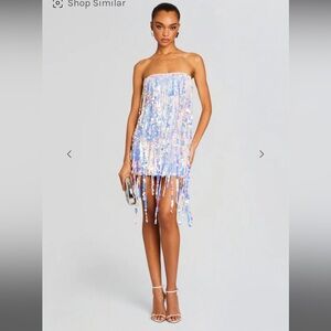 Retrofete Shira Dress Optic White Fringe Mini Dress